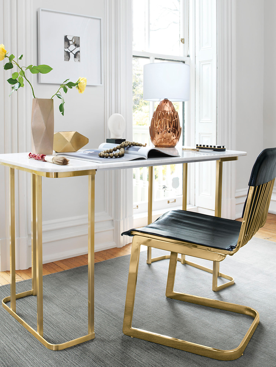 میز و صندلی تحریر طلایی