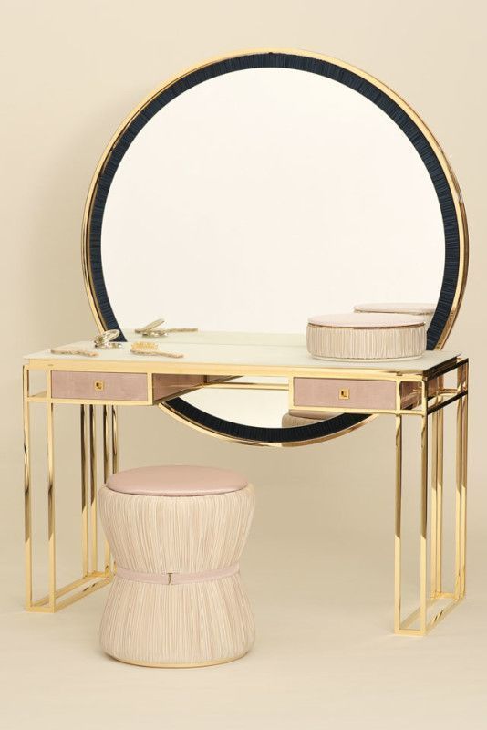 میز پایه طلایی مناسب کنسول یا میز آرایش