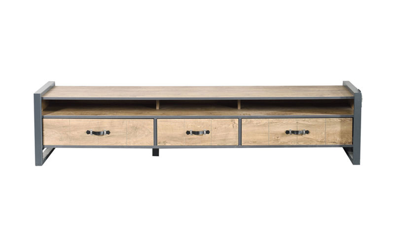 میز تلویزیون ترکیب از فلز و چوب