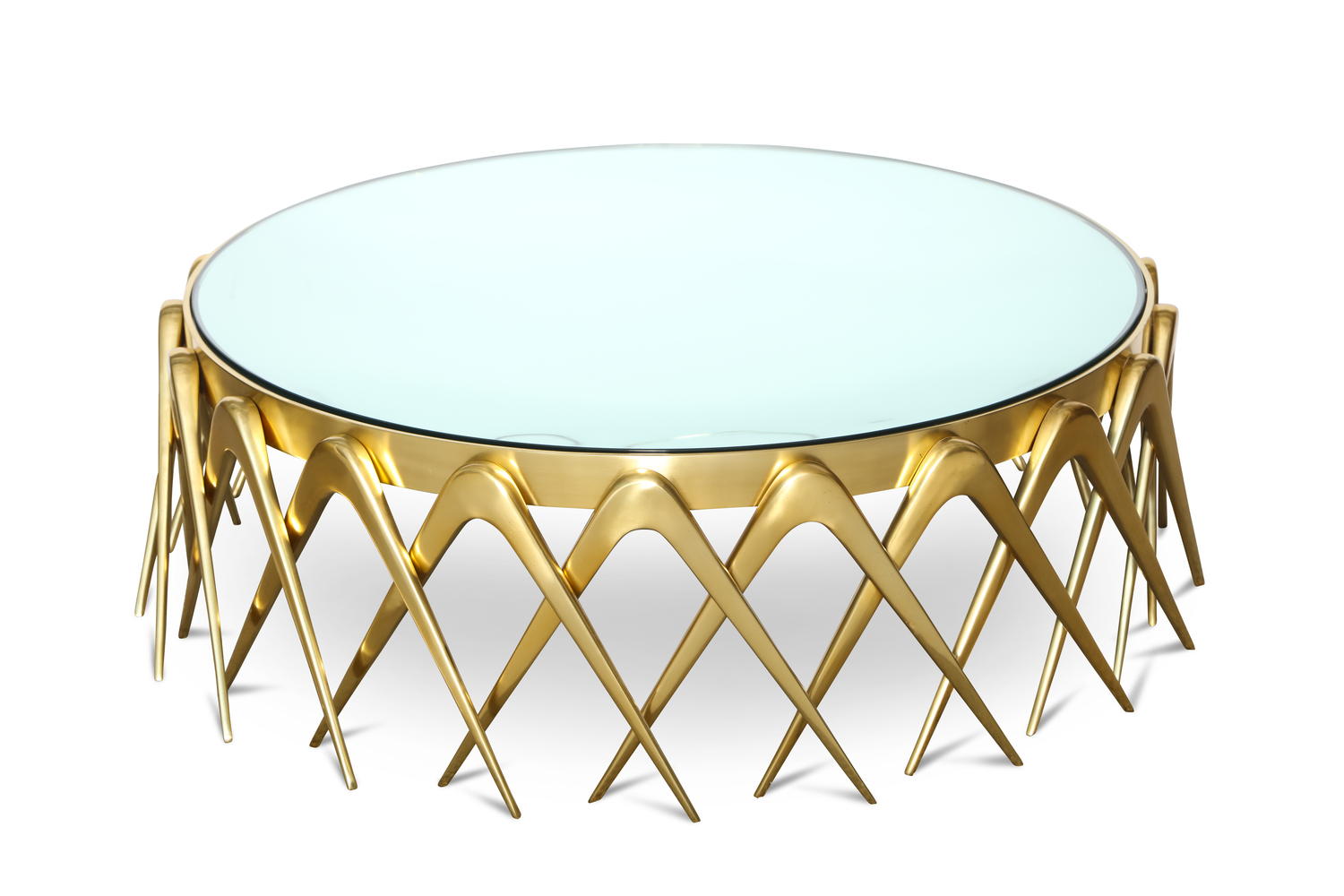 میز جلو مبلی طلایی با طراحی جذاب